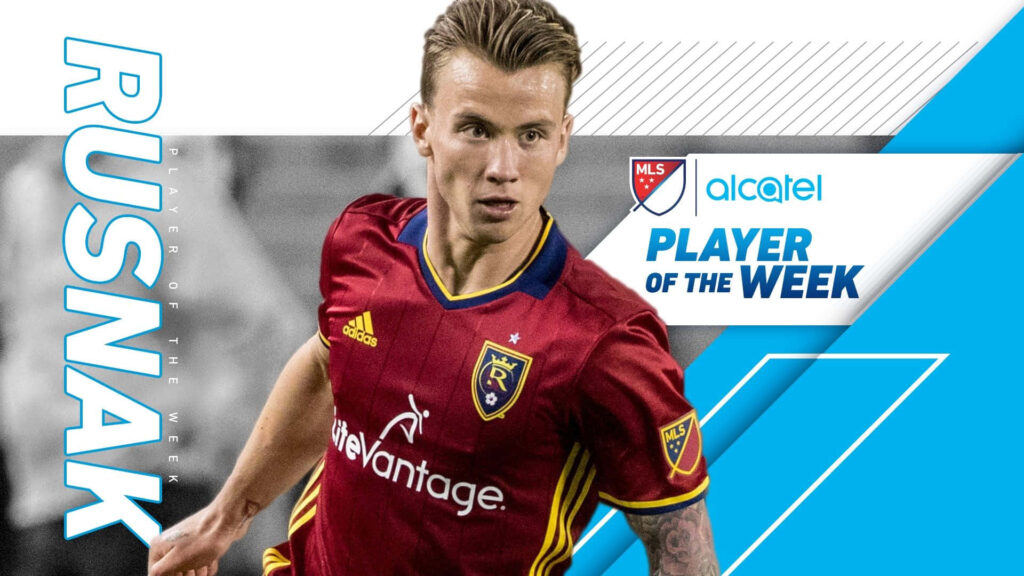 Albert Rusnák in Real Salt Lake jersey MLS Player of the Week dynamic soccer wallpaper background