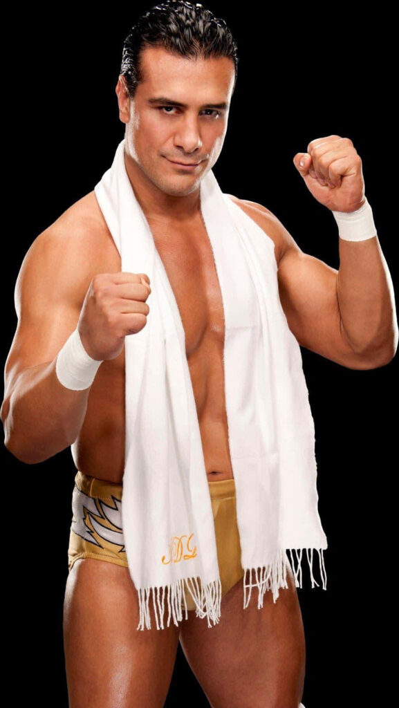 WWE star Alberto Del Rio confident portrait with white scarf and championship attire wallpaper