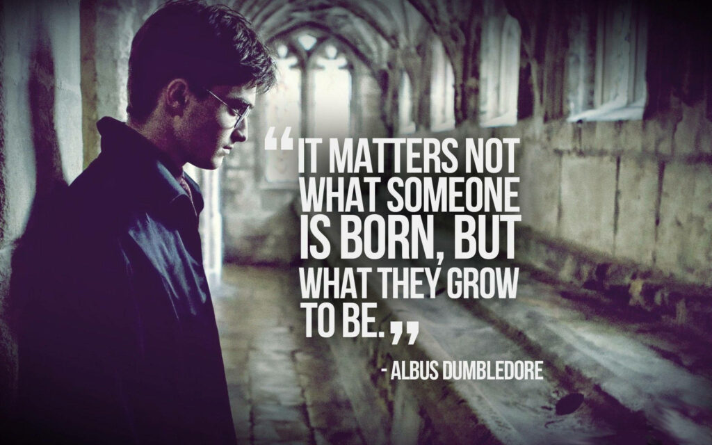Inspiring Dumbledore Quote Wallpaper for Thoughtful Laptop Background