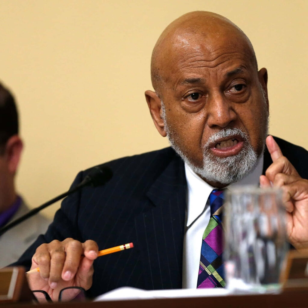 Alcee Hastings speaking passionately at a meeting showing political determination wallpaper