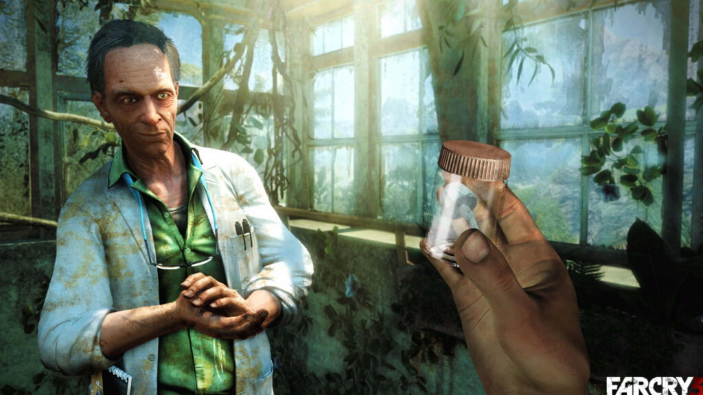 A Striking 1440p Snapshot of Alec Earnhardt Engrossed in a Mysterious Jar: A Visual Masterpiece from Far Cry Wallpaper