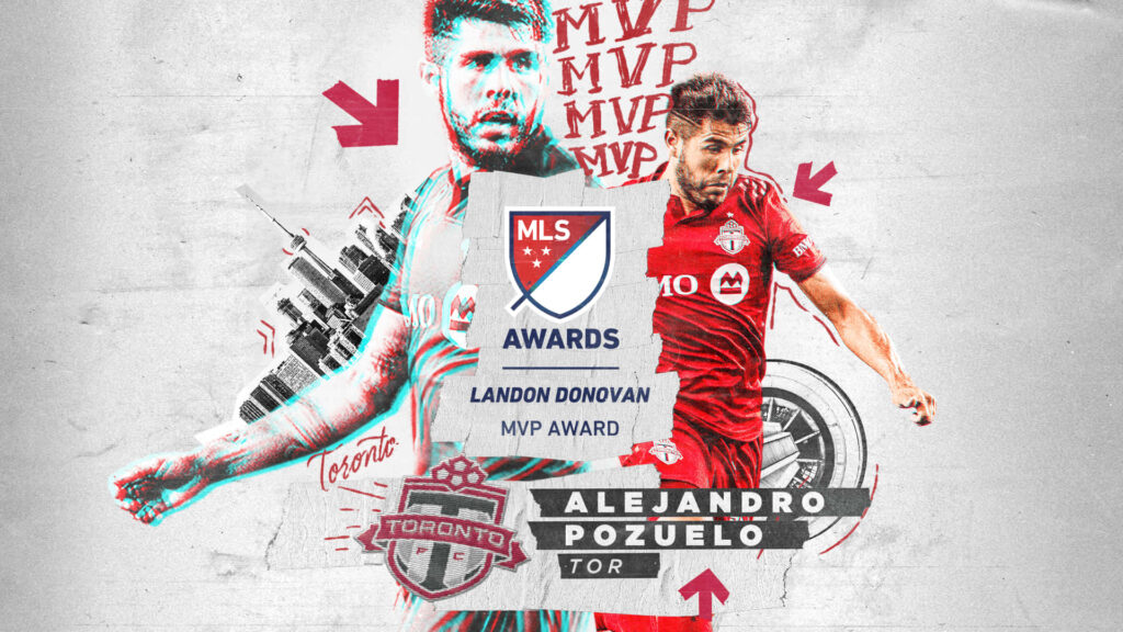 Alejandro Pozuelo holding 2020 MLS MVP Award celebrating Toronto FC dynamic season Wallpaper