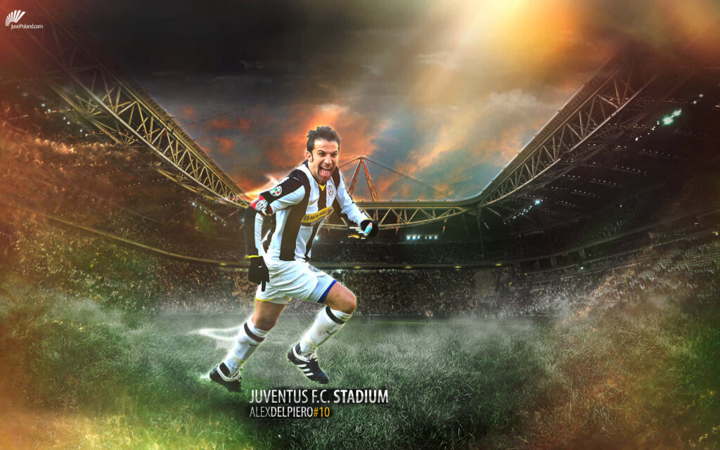 Alessandro Del Piero Juventus wallpaper vector art stadium background vibrant football scene