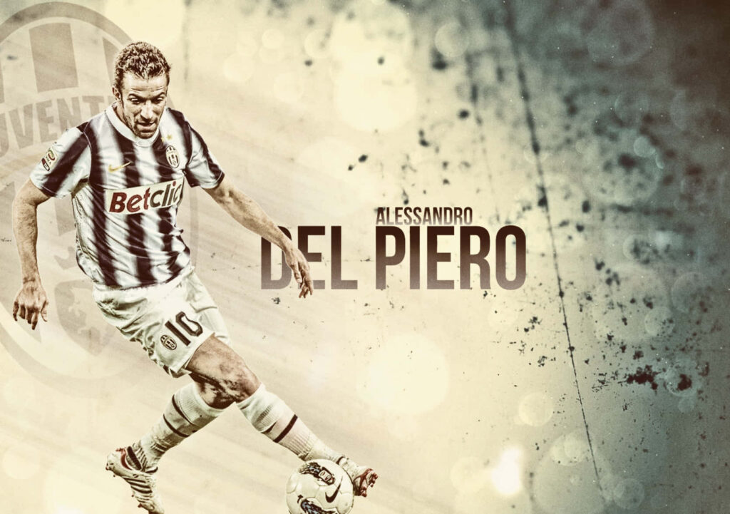 Stunning Vector Art Wallpaper of Alessandro Del Piero in Action