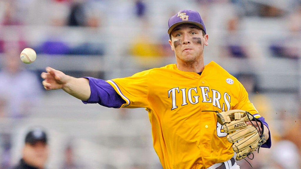 Alex Bregman in Tigers uniform catching and throwing baseball during intense game action wallpaper