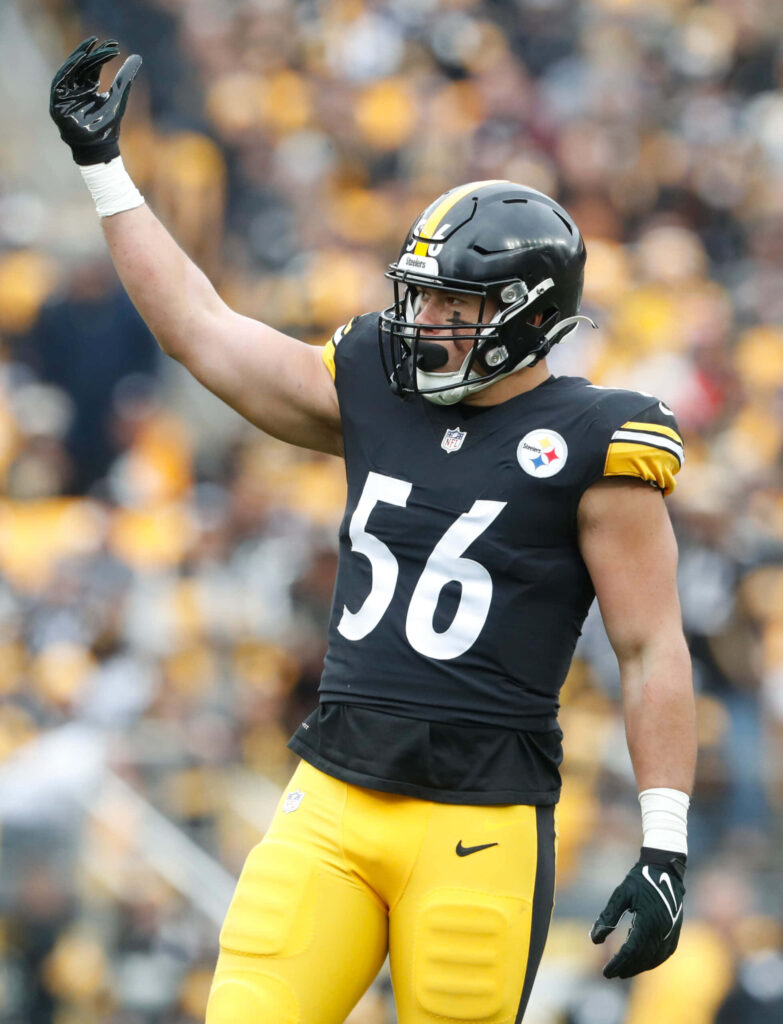 Alex Highsmith Pittsburgh Steelers celebrates on field dynamic wallpaper background image