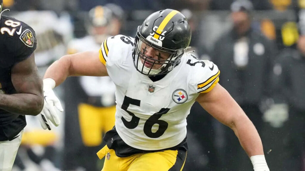 Alex Highsmith Pittsburgh Steelers linebacker intense game action wallpaper background