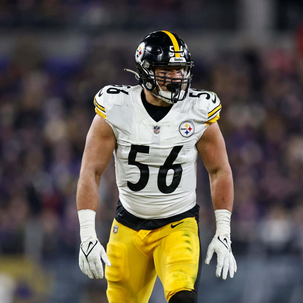 Alex Highsmith Pittsburgh Steelers number 56 focused on field ready for action NFL game wallpaper