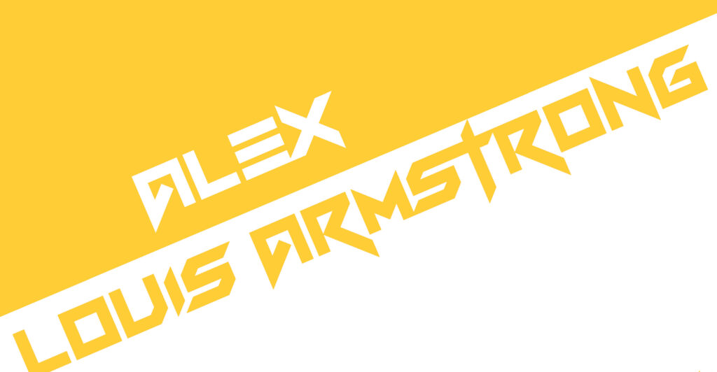 Alex Louis Armstrong flexing muscles bold wallpaper vibrant geometric background dynamic pose