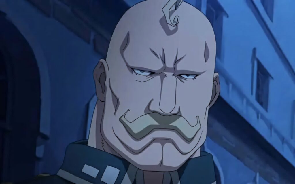 Alex Louis Armstrong confident pose night background strong mustache Fullmetal Alchemist wallpaper