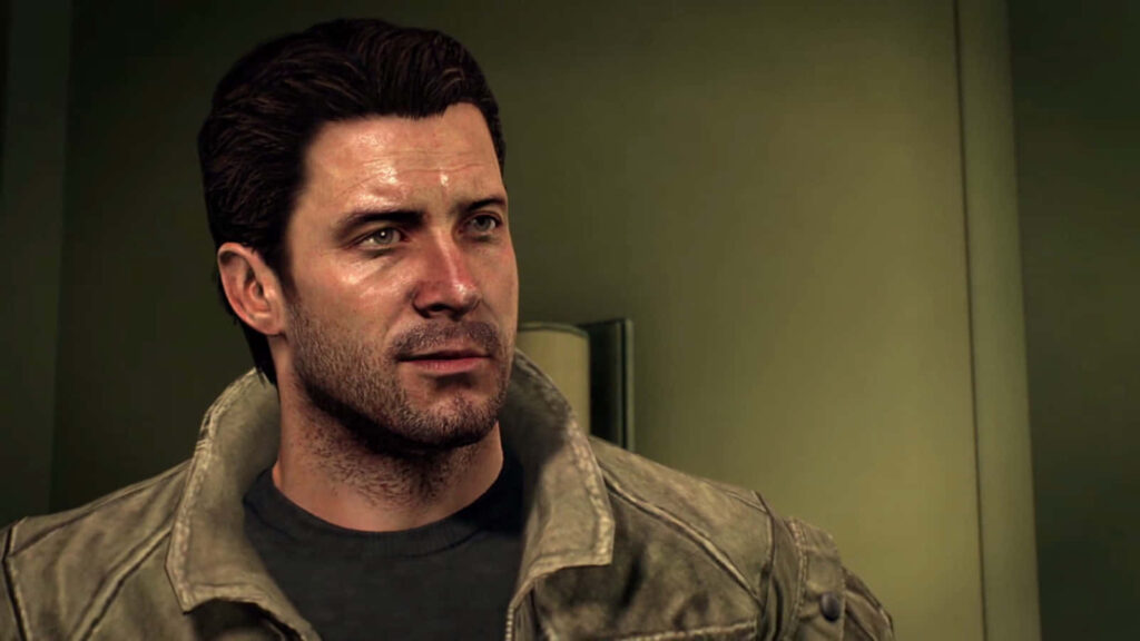 Alex Mason in detailed rugged military gear with focused expression on intense mission background Wallpaper