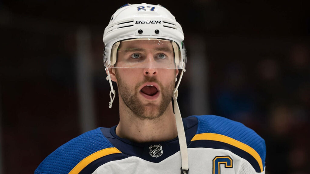 Alex Pietrangelo intense hockey action on ice showcasing skill and athletic performance wallpaper
