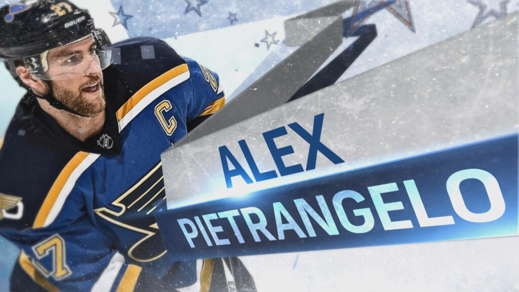 Alex Pietrangelo Vegas Golden Knights action wallpaper with bold text and dynamic background