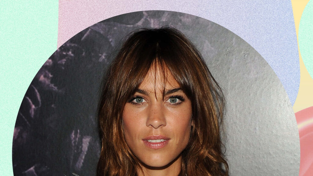 Alexa Chung confident event portrait showcasing signature style chic wallpaper background