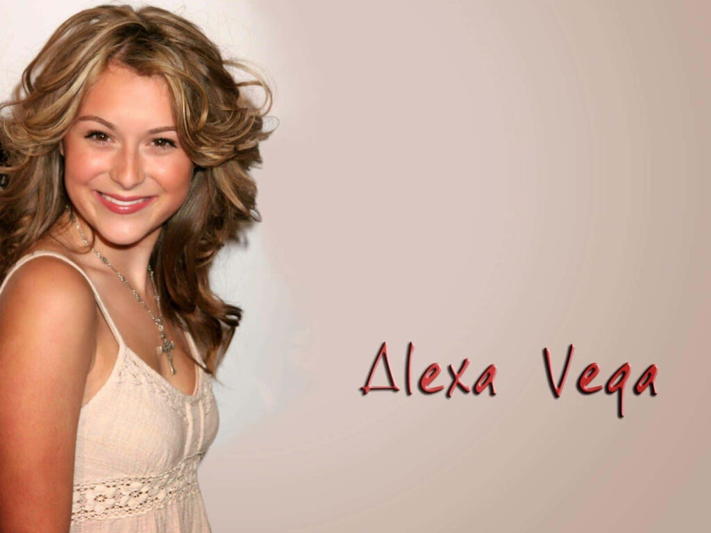 Alexa Penavega in a soft elegant pose radiating calm confidence on minimalist wallpaper background