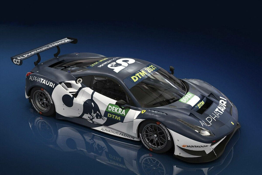 Alexander Albon AlphaTauri DTM racing car monochrome wallpaper dark background motorsport fan