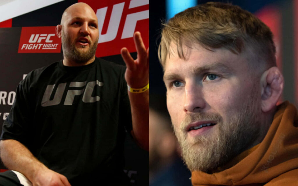 UFC fighters Alexander Gustafsson and Ben Rothwell intense MMA wallpaper background image