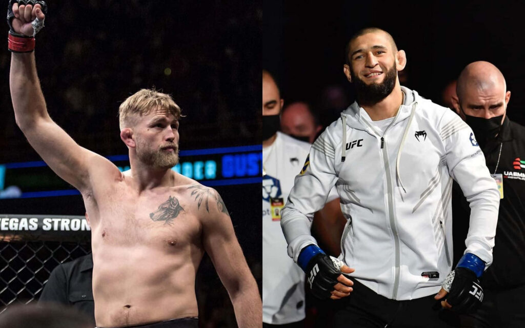 Alexander Gustafsson and Khamzat Chimaev intense MMA fighters wallpaper background for fans