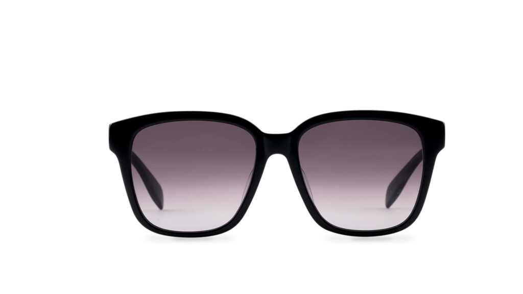 Alexander McQueen gradient sunglasses with bold black frame modern stylish fashion accessory wallpaper