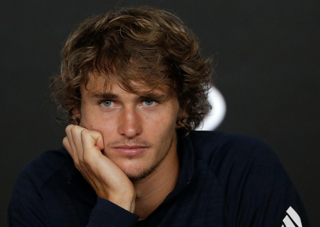 Alexander Zverev thoughtful post-game interview calm focused tennis player wallpaper background