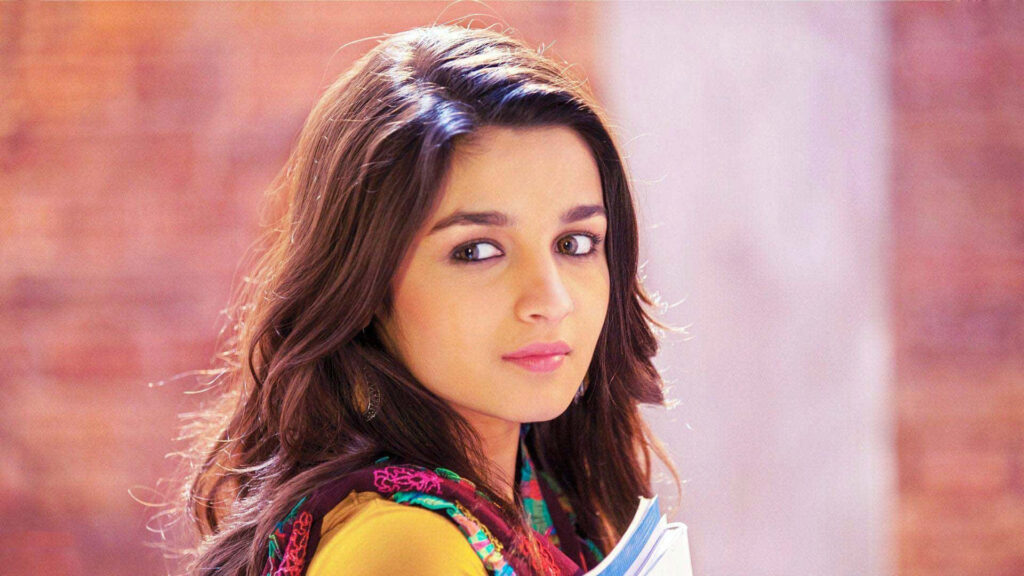 Alia Bhatt vibrant colorful summer outfit cheerful radiant warmth soft blurred wallpaper background
