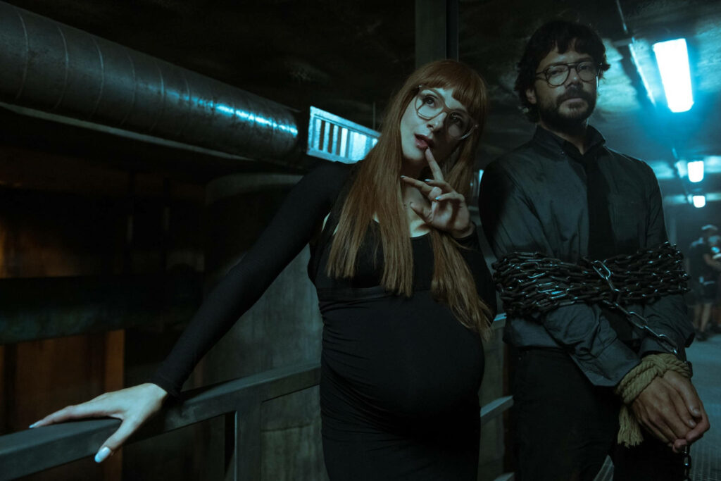 The Tension of Motherhood: Alicia Sierra's Captivating Power in the Money Heist Universe Wallpaper