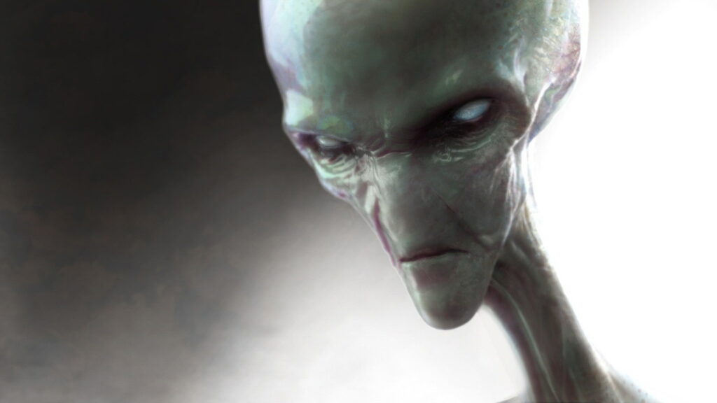 Otherworldly Encounters: A Stunning HD Wallpaper Background Photo Featuring Alien-Inspired Digital Artwork