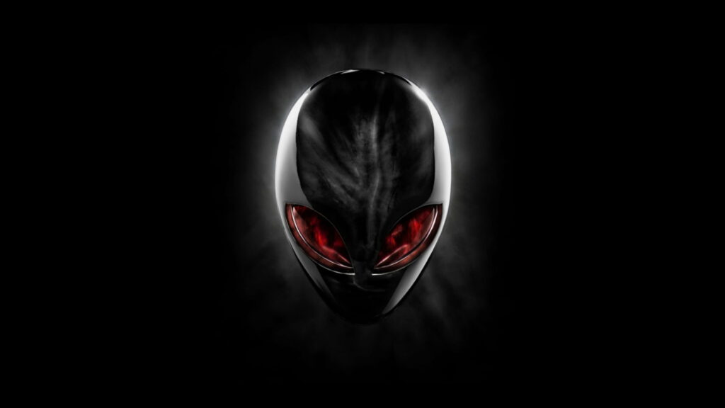 Glowing Extraterrestrial Emblem: Alienware's Electronic Enigma Wallpaper