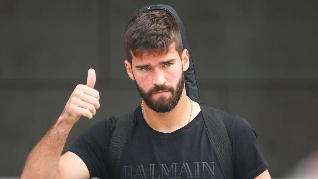 Alisson Becker casual thumbs up positive vibe wallpaper background goalkeeper image