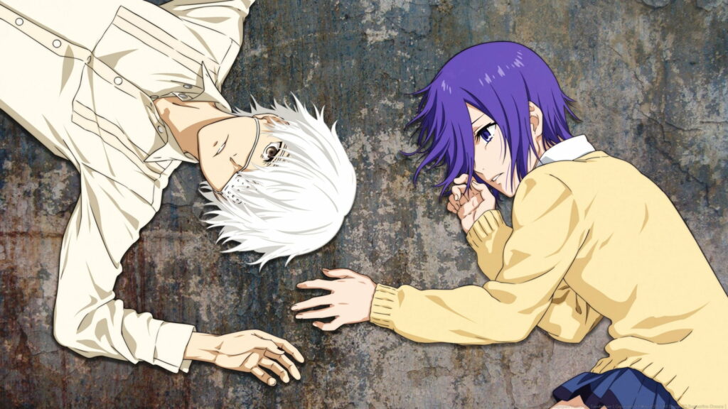Loneliness in Tokyo: Tsukishima Ken and Touka - QHD Wallpaper Background Photo in Tokyo Ghoul