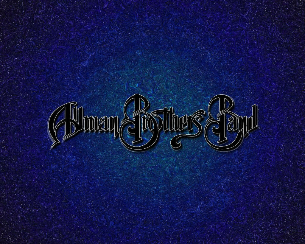 Allman Brothers Band logo wallpaper ornate classic font textured blue purple background