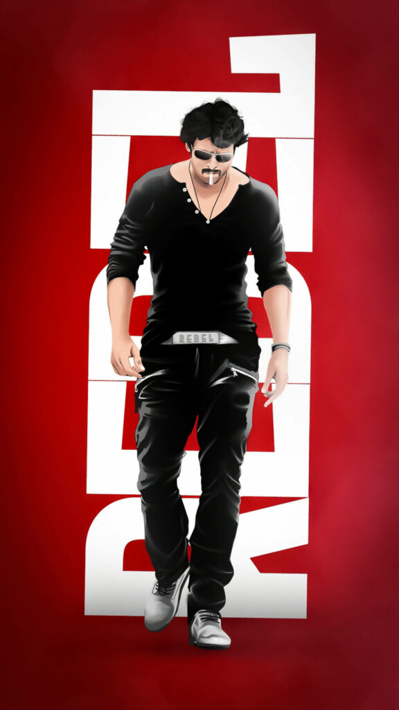 Allu Arjun Pushpa Red Rebel wallpaper with bold red background and stylish text elements