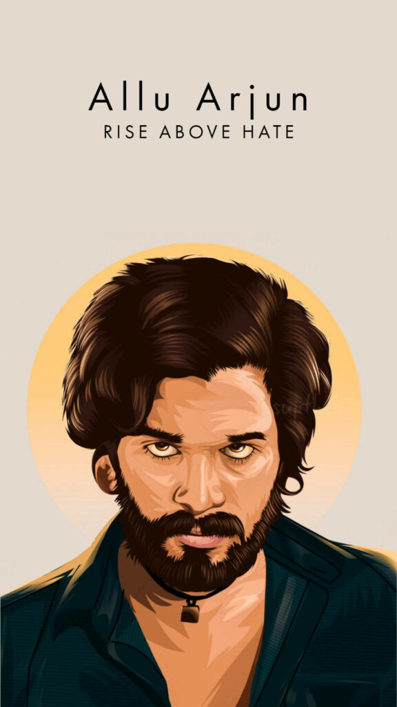 Allu Arjun as Pushpa intense gaze rugged look minimal background Rise Above Hate wallpaper