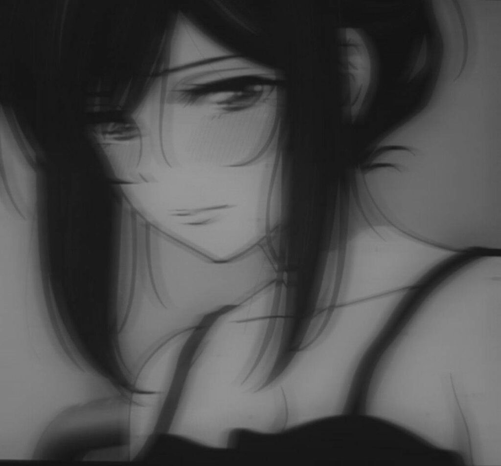 Alluring Black-and-White Anime Wallpaper for Captivating Profile PFP