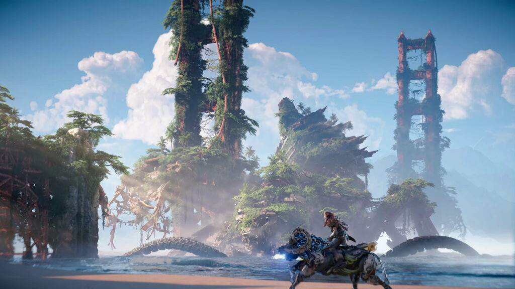 Exploring the Forbidden Horizon: Aloy's Journey Continues in Stunning 4K Wallpaper Image