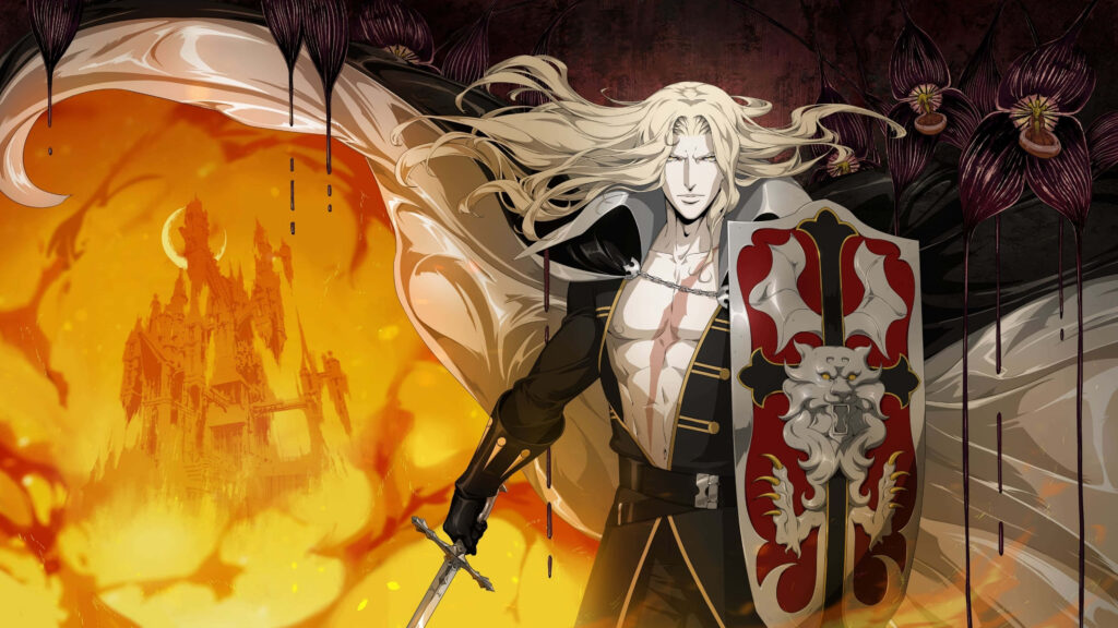 Alucard Wallpaper: Gothic Symphony of the Night with Sword & Shield