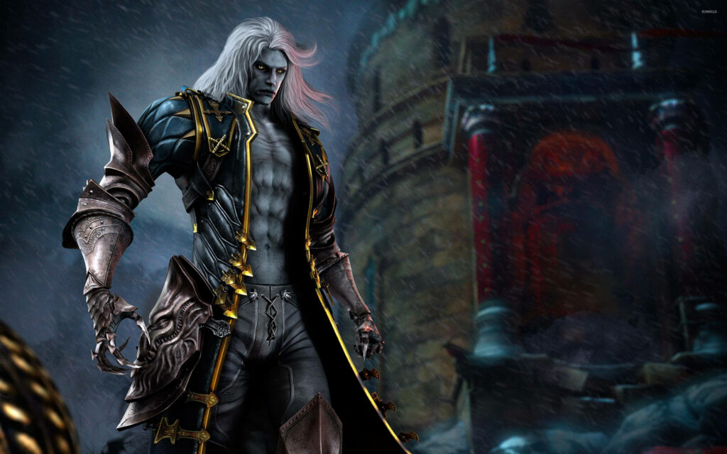 Alucard Battling Inner Demons: Dark Castlevania Wallpaper Background