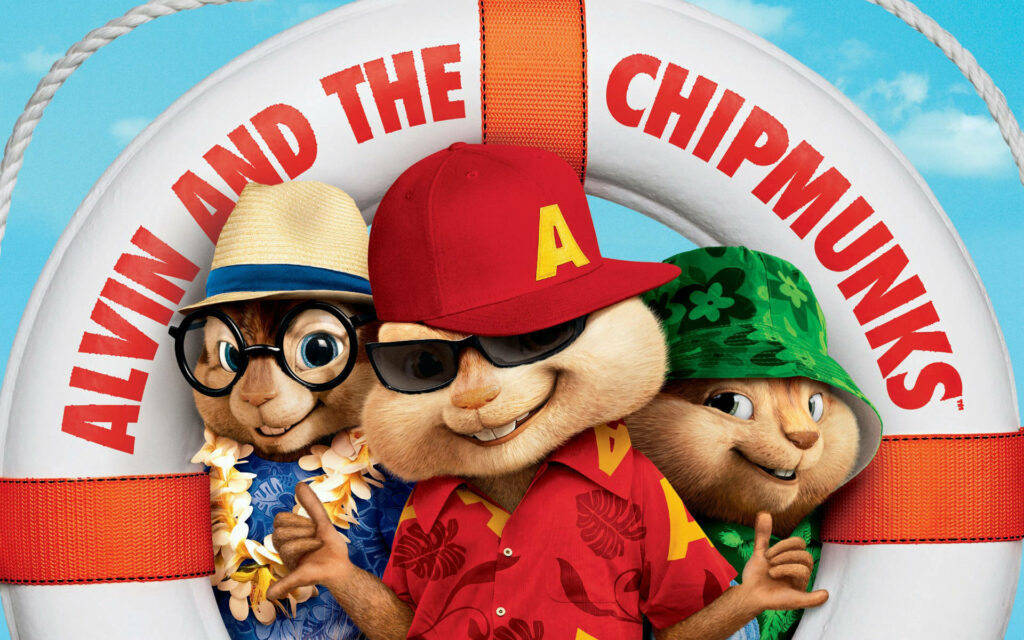 Alvin and the Chipmunks in colorful vacation outfits by lifebuoy summer adventure wallpaper background