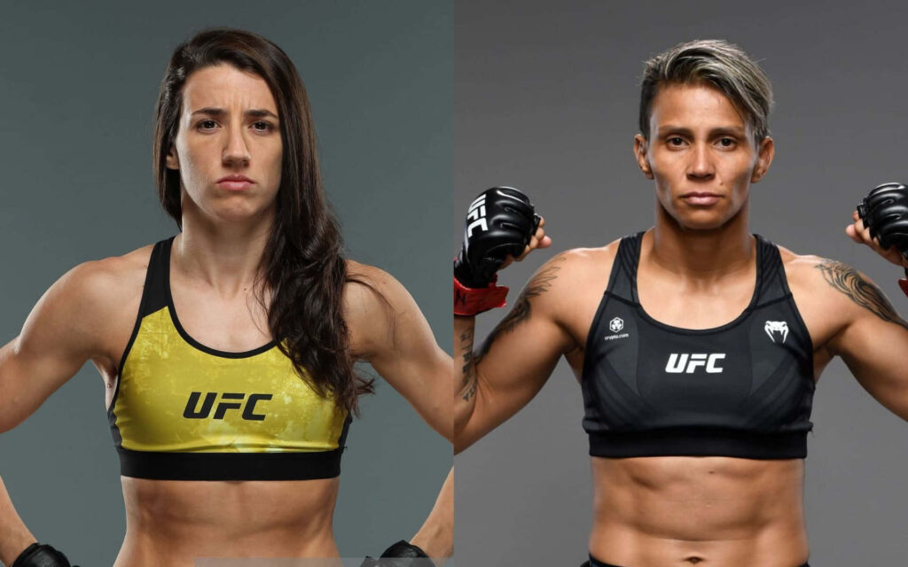 Amanda Lemos fierce MMA fighter displaying strength and determination in dynamic octagon fight wallpaper