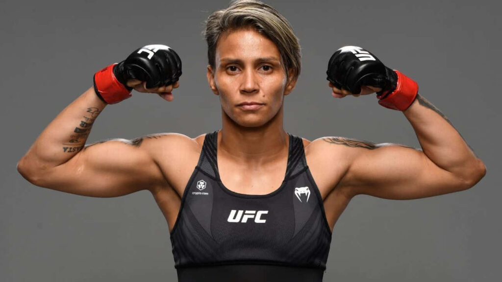 Amanda Lemos UFC fighter wallpaper showing confident strength and determination background