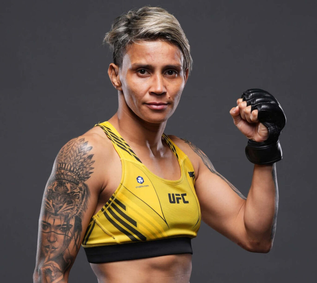 Amanda Lemos UFC fighter in gear showing strength and determination female MMA athlete wallpaper
