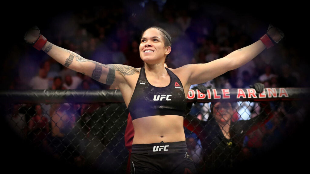 Amanda Nunes UFC octagon victory confident focused champion wallpaper background