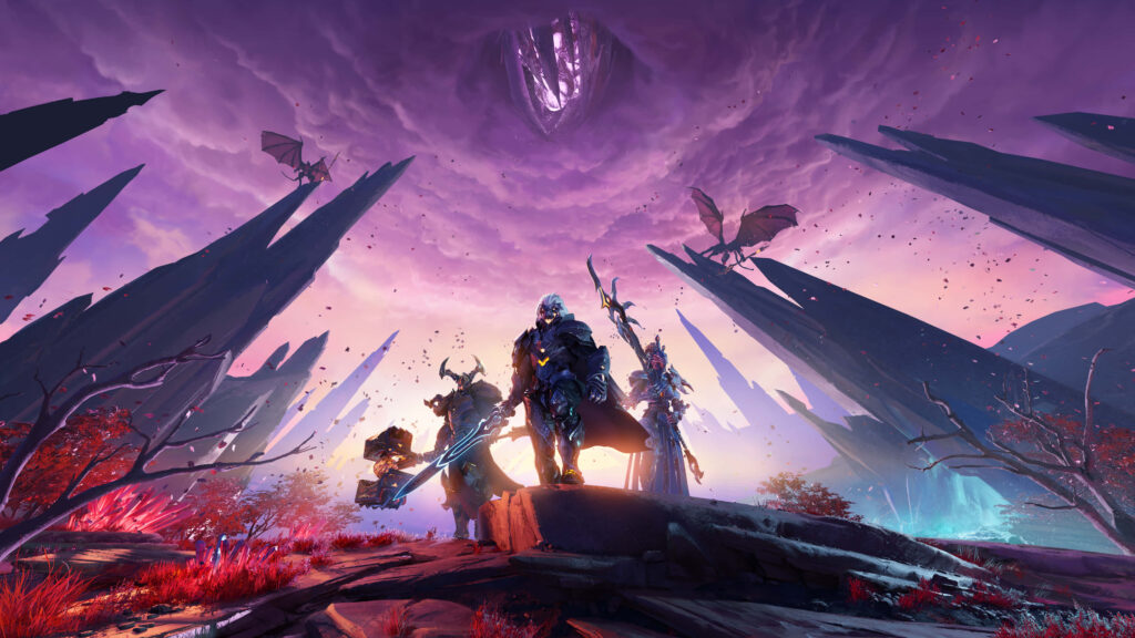 Godfall's Majestic Main Protagonist Orin Shines alongside Iconic Characters in Breathtaking 4k Game World Wallpaper