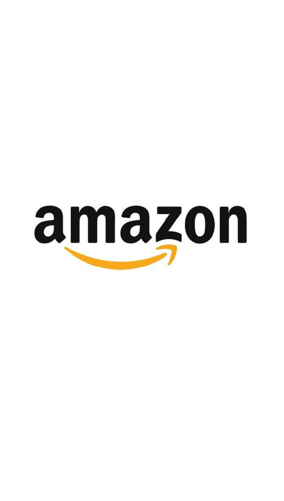 Amazon logo wallpaper with black text and yellow arrow representing online shopping site