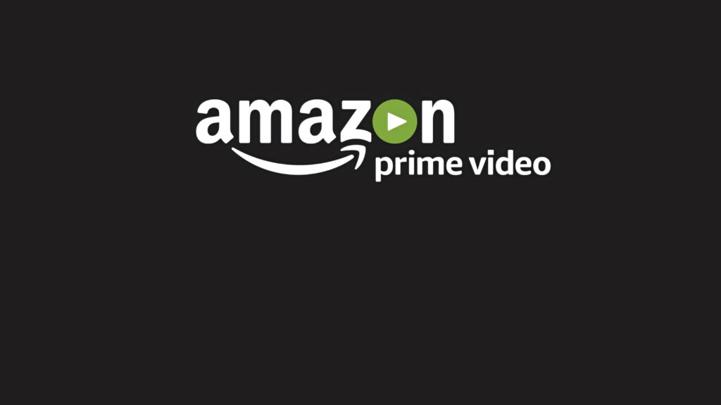 Amazon Prime Video logo centered on sleek black background modern streaming service wallpaper