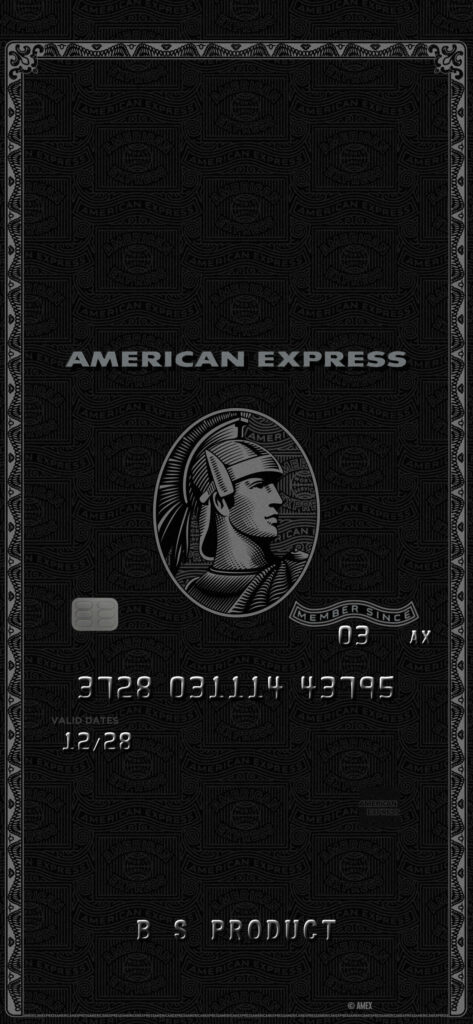 American Express Black Centurion Card wallpaper with centurion design in black and silver colors
