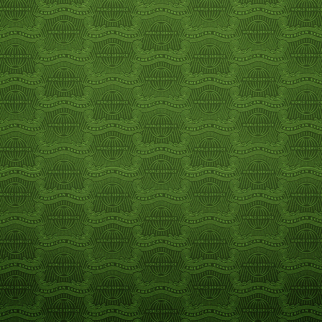 American Express green pattern wallpaper with intricate linework and iconic logo background design