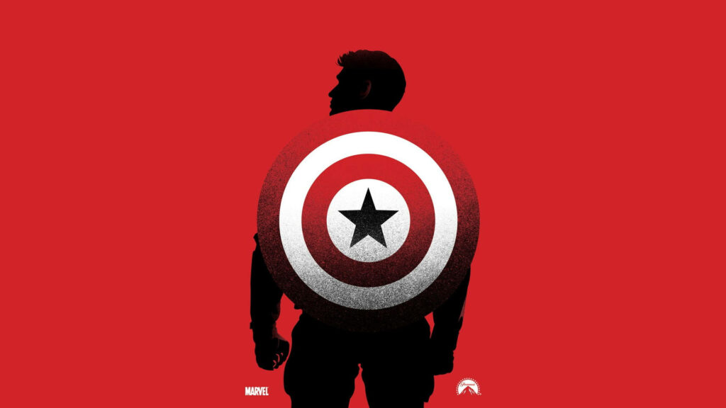 American Hero: Captain America's Iconic Shield on a Bold Red Background - Ultimate Superhero HD Wallpaper