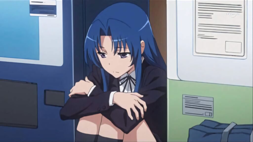Ami Kawashima in school uniform sitting thoughtfully with calm expression in classroom wallpaper