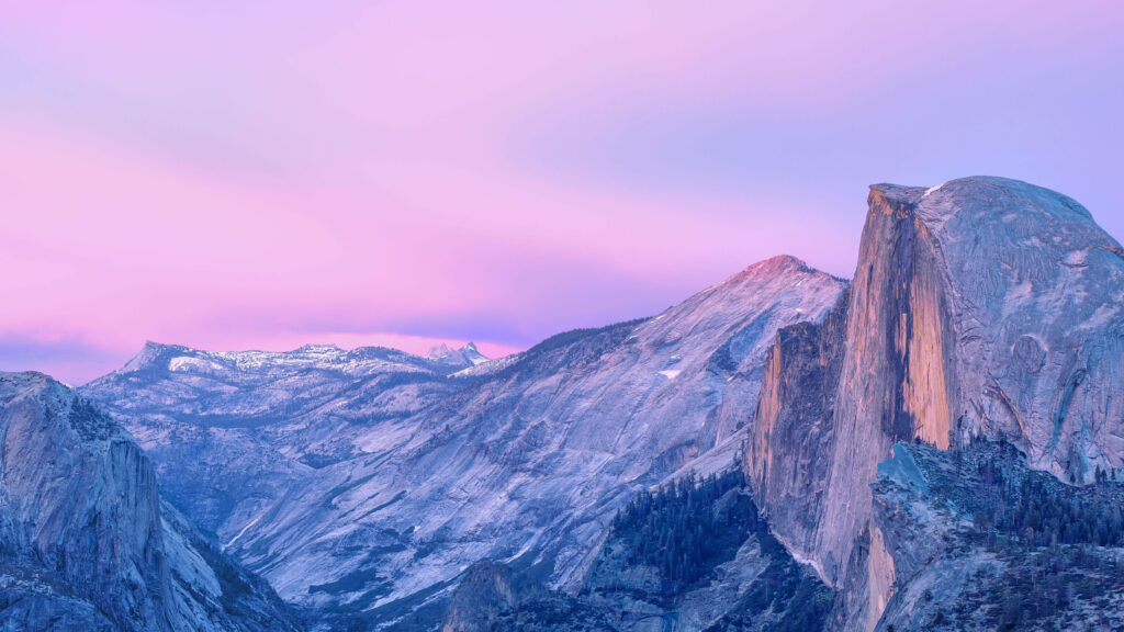 Serene Skies: Yosemite Mountain Desktop Wallpaper